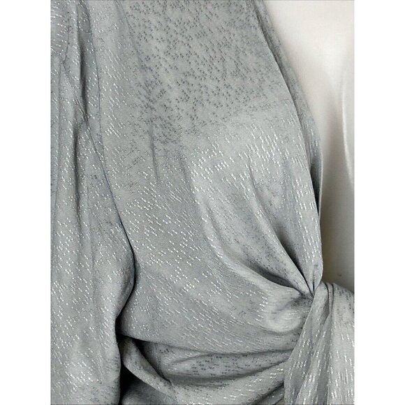 Final Touch Women Front Tie Blue Cabana Wrap Top Blouse Size Medium Made In USA - Picture 6 of 6